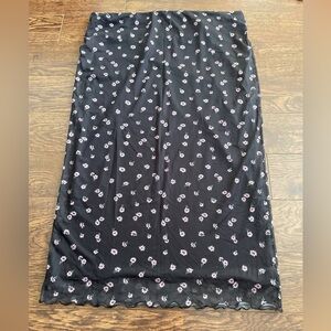 Maxi Fitted Floral Mesh Skirt